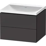 Duravit „L-Cube“ c-shaped Badmöbel-Set 600mm graphit supermatt × graphit supermatt