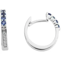 FIRETTI Creolen FIRETTI blau/Weißgold 333 12mm