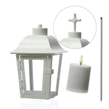 MARELIDA Laterne mit Mini LED Kerze mit 2 wechselbaren Spitzen/Erdspieß -...