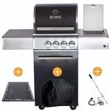 ALLGRILL CHEF Paket S1 Backburner Seitenkocher GRATIS: Cover, Grillplatte, Spieß