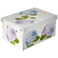 KANGURU Aufbewahrungsbox aus Karton, Geschenk kiste aus pappe, mit deckel 25x35x17,5cm MEHRFARBIG 1 STÜCK HORTENSIEN KLEIN
