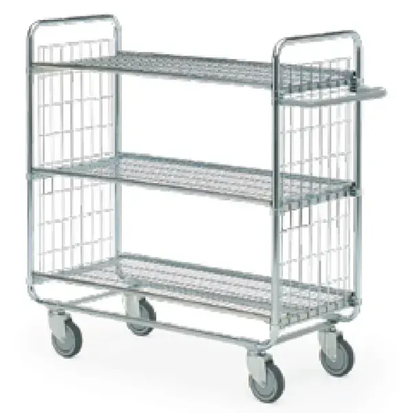 Leiterwagen Serie 100, max. 200 kg 3 Etagen 930x460x1120 mm verzinktes Profil