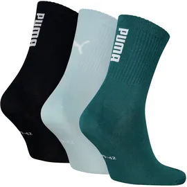 Puma UNISEX LOGO SHORT CREW Socken 3er Pack Blau 39-42
