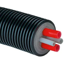 Armacell Fernwärmeleitung Kombirohr, 2 Heizungsrohre, 1 Warmwasserleitung, 1 Zirkulationsleitung (Ausführung: Ø160 mm. 2x32x2.9 - 25x3.5 - 20x2.8)