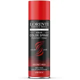 LORENTI TOKYO & SEOUL Color Haarspray Secret Red - 150ml - Haar Farb-spray zum Verkleiden & Schminken für Karneval, Fasching, Halloween & Motto-Party - Haarfarbe Auswaschbar - Color Hair Spray