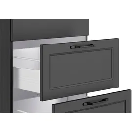 kochstation Winkelküche L-Form 360 cm grau