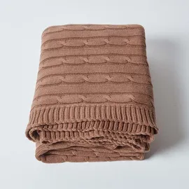 Homescapes Kuscheldecke 150 x 200 cm Braun