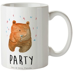 Mr. & Mrs. Panda Tasse Bär Party - Weiß - Geschenk, Mitbringsel, Gute Laune, Lustig, Büro, B, Keramik weiß