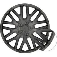 CARTREND Radzierblende Branch 40 cm (16 Zoll) silber schwarz 4 Stück
