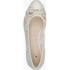 Marco Tozzi Damen Ballerinas weiches Feel Me Fußbett Leder Decksohle Elegante, beige (Cream Comb), 38 EU