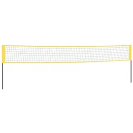 vidaXL Badmintonnetz, Volleyball-Netz Gelb und Schwarz 600x155 cm PE-Gewebe