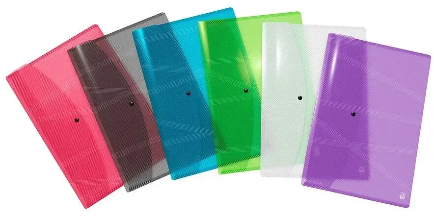 Oxford 400031409 Sammelmappe Polypropylen (PP) Blau, Grün, Grau, Violett, Rot, Durchscheinend A3