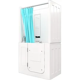 AcquaVapore Seniorendusche und Sitzwanne Kombination Badewanne mit Tür 110 x 68 x 205 cm (S08D-TH-B-L)