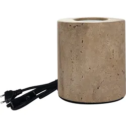 LUXULA Tischleuchte, JAR, Zement, E27, Textilkabel mit Schalter
