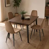 Dmora Stuhl Pismo Samt beige 4er Set