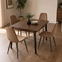 Dmora Stuhl Pismo Samt beige 4er Set