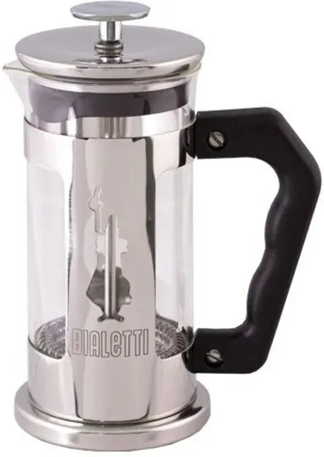 Bialetti Kaffeepresse Preziosa, French Press Filter für Kaffee oder Tee, Gehäuse aus Edelstahl und Behälter aus Borosilikatglas, spülmaschinenfest, 350 ml, für 3 Tassen