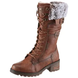 Mustang Damen Stiefel mit Reißverschluss und Plüsch 15M0082003, Größe:39 EU, Farbe:Braun - 39