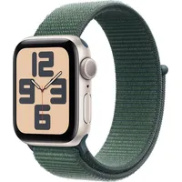 Apple Watch SE 2024 GPS 40 mm Aluminiumgehäuse Silber, Sport Loop Seegrün