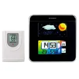 Weltbild Funk Wetterstation LCD Farbdisplay Außensensor Thermometer Funkuhr Uhr