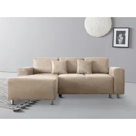 Home Affaire Ecksofa "Györ", beige (beige 1), B:235cm H:88cm T:160cm, Microfaser (100% Polyester);Luxus-Microfaser Lederoptik (100% Polyester);Struktur (100% Polyester);Samtoptik (100% Polyester);Struktur weich (100% Polyester), Sofas, Ecksofa, L-Form, wahlweise mit