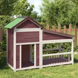 vidaXL Hundehütte Mokka 143x60,5x109 cm Massivholz Kiefer