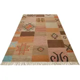 Green Looop Teppich GREEN LOOOP "Monmartre GL-82105", braun, B:160cm H:5mm L:230cm, Baumwolle, Schurwolle, Teppiche, Teppich, handgewebter Naturfaserteppich aus 80% Wolle 20% Baumwolle, Fransen