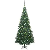 vidaXL Künstlicher Weihnachtsbaum mit Beleuchtung Kugeln Grün 240 cm
