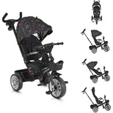 Byox Tricycle Space 3 in 1 Dreirad Getränkehalter, Korb, Schiebegriff, EVA-Räder bunt