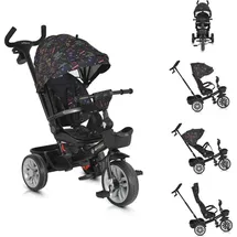 Byox Tricycle Space 3 in 1 Dreirad Getränkehalter, Korb, Schiebegriff, EVA-Räder bunt