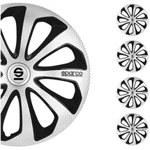 Sparco Satz Sparco Radzierblenden Sicilia 15-Zoll Silber/Schwarz/Karbon