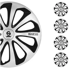 Sparco Satz Sparco Radzierblenden Sicilia 15-Zoll Silber/Schwarz/Karbon