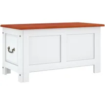 vidaXL Truhe mit Deckel Braun und Weiß Massivholz Akazie