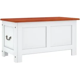 vidaXL Truhe mit Deckel Braun und Weiß Massivholz Akazie