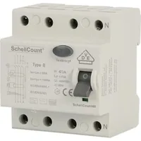 SchellCount VDE FI-Schutzschalter Typ B 40A 4-polig VDE Allstromsensitiv