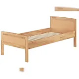 Erst-Holz Einzelbett Buche hohes Seniorenbett 100x220 Überlänge V-60.72-10-220 Rollrost inkl.