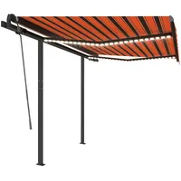 VidaXL Gelenkarmmarkise 350 x 250 cm orange, braun