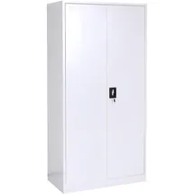Mendler Aktenschrank HWC-L60, Stahlschrank Mehrzweckschrank, Schließfach Kleiderstange abschließbar, Metall 185x90x45cm, grau