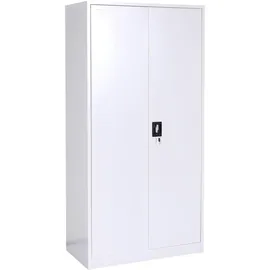 Mendler Aktenschrank HWC-L60, Stahlschrank Mehrzweckschrank, Schließfach Kleiderstange abschließbar, Metall 185x90x45cm, grau