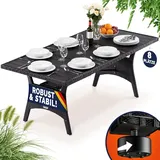 CASARIA Gartentisch WPC Tischplatte 190 x 90 x 75 cm schwarz