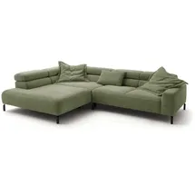 KAWOLA Sofa DELIA Ecksofa Cord olivgrün Recamiere links
