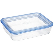 Pyrex Pure Glass, rechteckiger, luftdichter Behälter mit Deckel, 22 x 17 x 8 cm, 1,5 l, transparent, 5424005