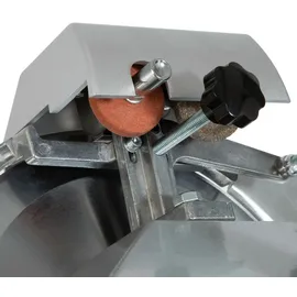 Vertes Gastro Aufschnittmaschine Schneidemaschine, Elektrisch mit 150W, Messer mit 250mm Durchmesser, Schnittstärke 0 bis 12mm, Allesschneider mit Aluminium Gehäuse, Inkl. Schleifstein