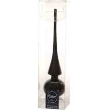 Kaemingk BYUP Christbaumspitze Glas - Schwarz Glänzend, 26 cm - Weihnachten, Winter, Weihnachtsbaumschmuck