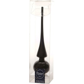 Kaemingk BYUP Christbaumspitze Glas - Schwarz Glänzend, 26 cm - Weihnachten, Winter, Weihnachtsbaumschmuck