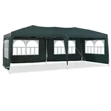 ZBAOLTO 3x6 Pavillon Faltpavillon, Gartenlauben Partyzelt mit UV-Schutz, Wasserdicht Stabil mit 6 Seitenteilen, Gartenpavillon für Hochzeiten Pavillon für Garten, Party, Festival (Grün)