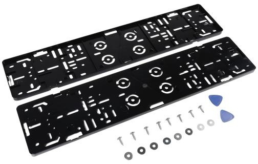 2x Stück elegante Rahmenlose Kennzeichenhalter für Kennzeichen 520 x 110 mm