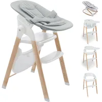 BabyGO Levels Highchair-Set, Hochstuhl inkl. Babywippe, weiß
