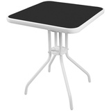 Mojawo Bistrotisch eckig mit Glasplatte 60x60x70cm weiß-MMC33081WB