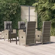 vidaXL Garten-Essgruppe 5-tlg. Schwarz/Grau